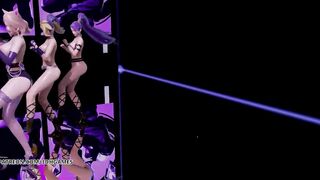 [MMD] K/DA - The Baddest Naked Dance KDA Ahri Akali Kaisa Evelynn Seraphine 4K 60FPS