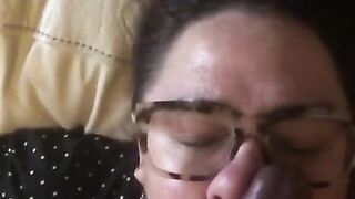 Massive facial of cum