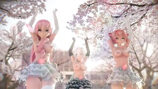 【MMD R-18 SEX DANCE】HAKU HOT LUKA TETO LACE DRESS NAUGHTY WET ASS TOUGEN RENKA [BY] Orion DobleDosis