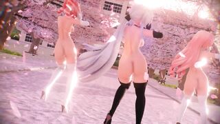 【MMD R-18 SEX DANCE】HAKU HOT LUKA TETO LACE DRESS NAUGHTY WET ASS TOUGEN RENKA [BY] Orion DobleDosis