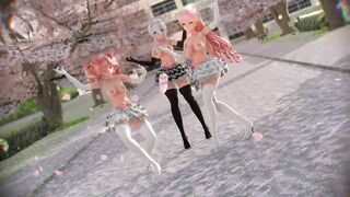 【MMD R-18 SEX DANCE】HAKU HOT LUKA TETO LACE DRESS NAUGHTY WET ASS TOUGEN RENKA [BY] Orion DobleDosis