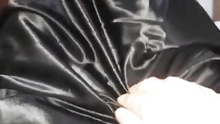 2nd round cum with satin black dress