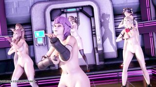 [MMD] PinkCat - Doa Hot Naked Dance Katsumi Marie Rose Nyotengu Honoka Ayane 4K 60FPS