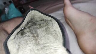 Cumshot inside slipper