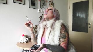 Smoking compilatipn 1 - Tattooed blonde MILF smokes