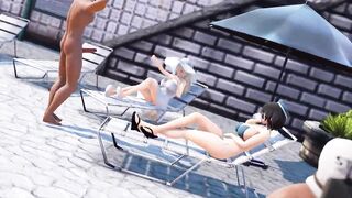 Suzuya and Kumano invited to the sex resort MMD