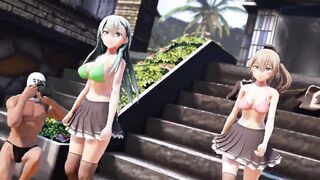 Suzuya and Kumano invited to the sex resort MMD