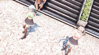 Suzuya and Kumano invited to the sex resort MMD