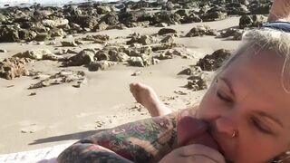 40 Year old Wife Dared to Suck my Cock on a Nude Beach