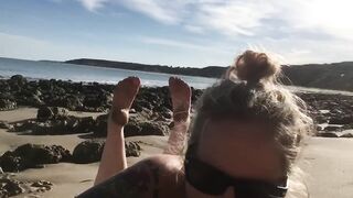 40 Year old Wife Dared to Suck my Cock on a Nude Beach