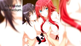 Highschool Dxd- Akeno and Rias Jerk Complication