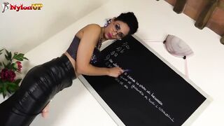 Mistress Alexya gives you a lesson with feet and strapon