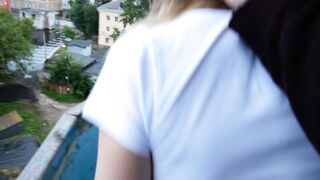 Blowjob on the Balcony in the Middle of a Working Day - VikiLinx