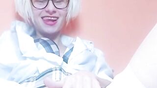 sex machine big dildo in the pussy of a sexy schoolgirl real very wet orgasm