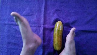 masturbating a cucumber