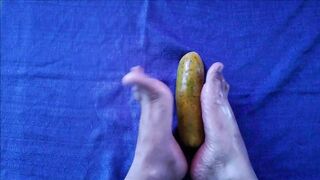 masturbating a cucumber