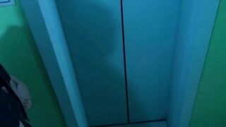 we had to have fun in the stairwell since our parents were at home.public blowjob from stepsister