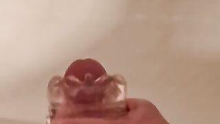 Oiled cock cums hard fucking quickshot fleshlight