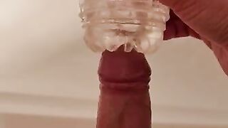 Oiled cock cums hard fucking quickshot fleshlight