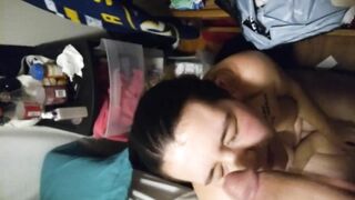 Wife takes load to the face