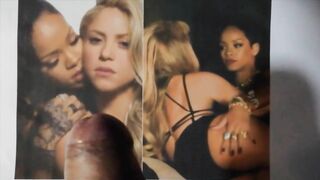 Rihanna se toca y besa con Shakira - Cum Tribute