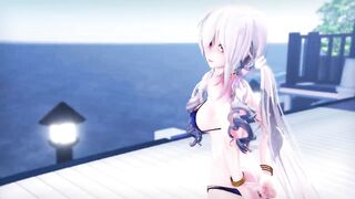 0328 -【R18-MMD】HAKU 弱音ハク 沙滩泳装 LILAC