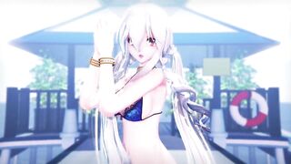 0328 -【R18-MMD】HAKU 弱音ハク 沙滩泳装 LILAC