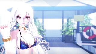 0328 -【R18-MMD】HAKU 弱音ハク 沙滩泳装 LILAC