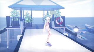 0328 -【R18-MMD】HAKU 弱音ハク 沙滩泳装 LILAC