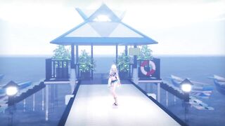 0328 -【R18-MMD】HAKU 弱音ハク 沙滩泳装 LILAC