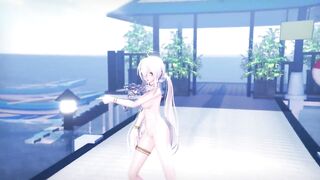 0328 -【R18-MMD】HAKU 弱音ハク 沙滩泳装 LILAC