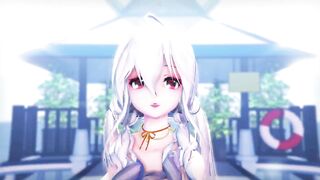 0328 -【R18-MMD】HAKU 弱音ハク 沙滩泳装 LILAC