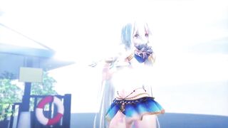 0328 -【R18-MMD】HAKU 弱音ハク 沙滩泳装 LILAC