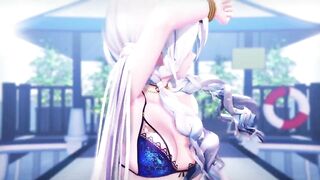 0328 -【R18-MMD】HAKU 弱音ハク 沙滩泳装 LILAC