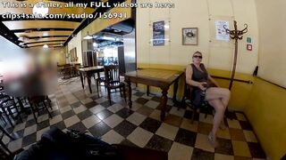 Public masturbation games in cafe with crossed legs orgasm