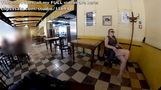 Public masturbation games in cafe with crossed legs orgasm