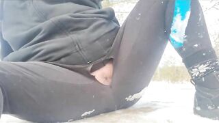 PUBLIC Fucking & Squirting my BBW pussy in the snow