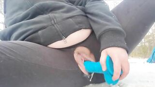 PUBLIC Fucking & Squirting my BBW pussy in the snow