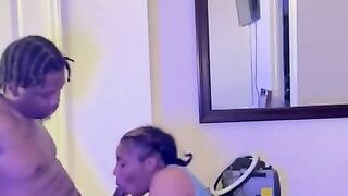 EBONY MOM SUCKED HER PERSONAL CHEF UNTIL HE COULDN'T GO NO MORE