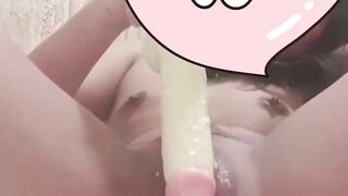 Masturbating using Dildo