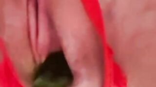 Jen fucks small pussy close-up