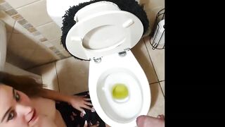 Girl taking step-daddy for a pee and sucks cock