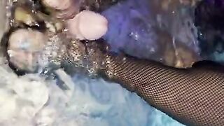 NYLON FOOTJOB IN JACUZZI WITH ESCORT - POV