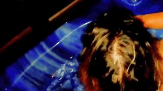 Party slut in tiny see thru bikini sucks dick in hot tub