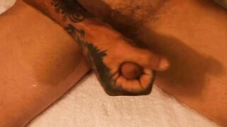 Oiled up cock, jerk & cum session