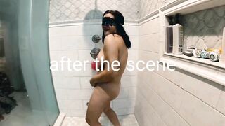 Don't Cum Too Quick! Milf Licks Cum Off Tits Plus Behind the Scenes