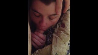 short and sweet video of her loving his cock in her mouth - hot, loving blowjob