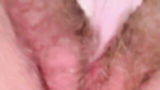 Creamy dripping long labia pussy