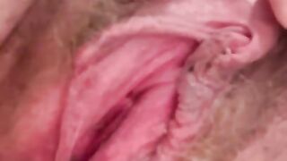 Creamy dripping long labia pussy