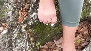 Sweaty hiking veiny feet and sexy white toes